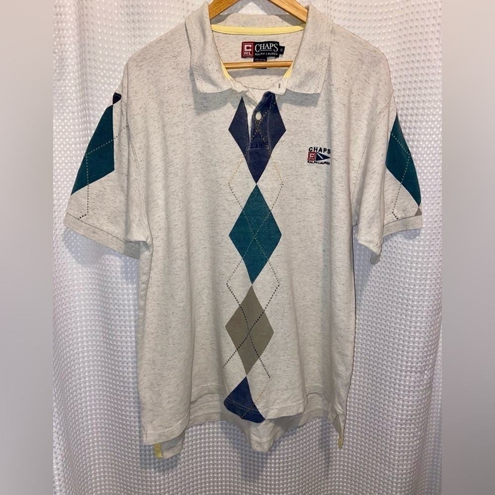 2/49$ Men’s 90’s Vintage Chaps Ralph Lauren 100% cotton polo size XL‎